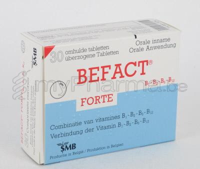 Apotheek Dansaert Brussel : Zoek op actief bestanddeel - V - Vitamine B complex - BEFACT FORTE 30 TABL