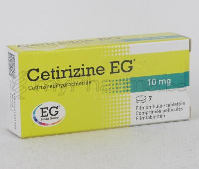 CETIRIZINE EG 10 MG  7 TABL (geneesmiddel)