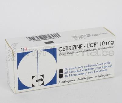 CETIRIZINE UCB 10 MG  40 TABL  (geneesmiddel)
