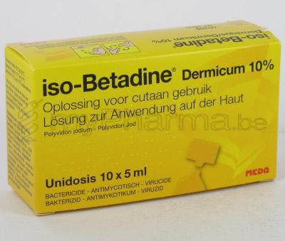ISOBETADINE DERMICUM 5 ML 10 UNIDOSISSEN (geneesmiddel)